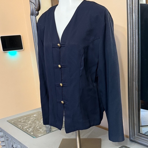 Michael Blair 14 Elegant Navy Blue Women's Jacket - Picture 2 of 9